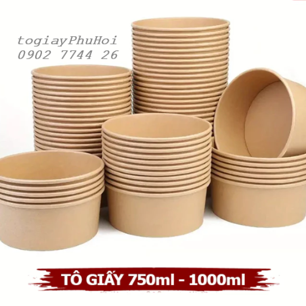 Tô giấy kraft 360ml – nắp PP